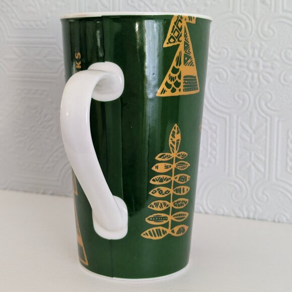 Starbucks 2015 Holiday tall mug Green and Gold - 18 oz - Picture 5 of 8